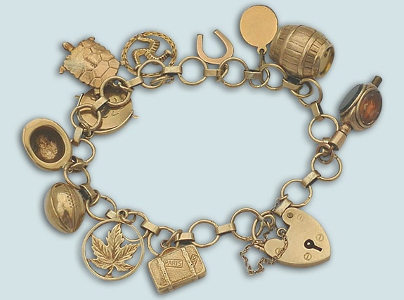 Vintage 14k Gold Charm Bracelet. - alot of charms have been sold. Check for  aval